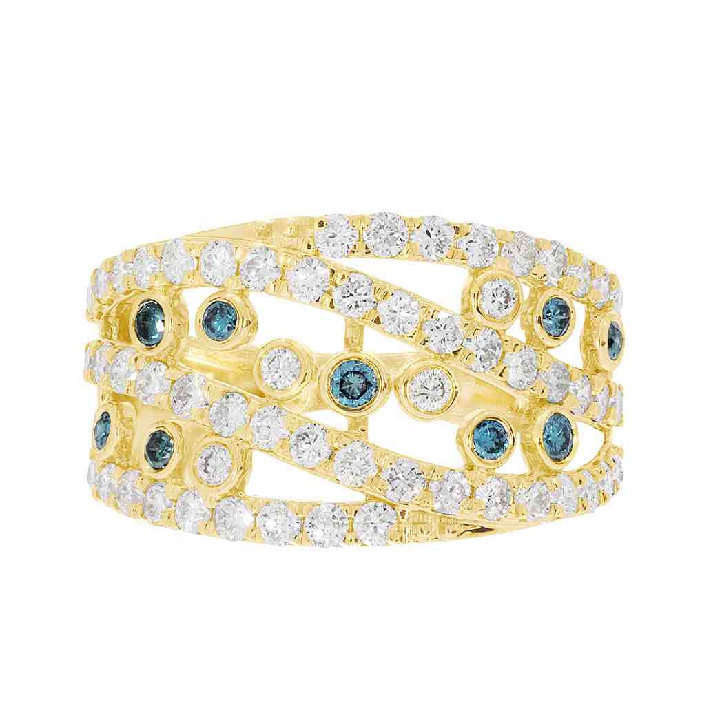 Blue and White Diamond Ring LR12690A